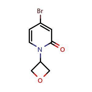 Chemical structure of 4-bromo-1-(oxetan-3-yl)-1,2-dihydropyridin-2-one , CAS 1352754-13-2, AChemBlock S80788