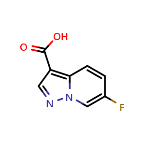 Chemical structure of 6-fluoropyrazolo[1,5-a]pyridine-3-carboxylic acid , CAS 1352625-29-6, AChemBlock S80790