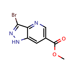 Chemical structure of methyl 3-bromo-1H-pyrazolo[4,3-b]pyridine-6-carboxylate , CAS 1352398-55-0, AChemBlock S80809