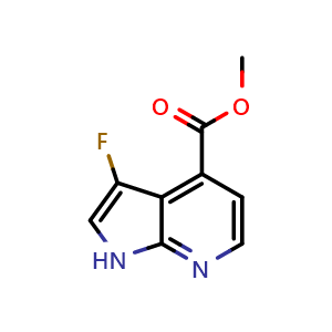 Chemical structure of methyl 3-fluoro-1H-pyrrolo[2,3-b]pyridine-4-carboxylate , CAS 1352397-87-5, AChemBlock S80811