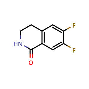 Chemical structure of 6,7-difluoro-1,2,3,4-tetrahydroisoquinolin-1-one , CAS 1352393-61-3, AChemBlock S80821