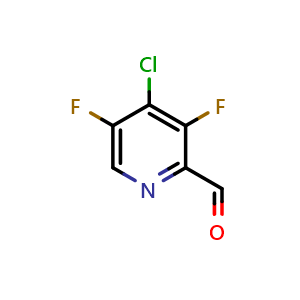 Chemical structure of 4-chloro-3,5-difluoropyridine-2-carbaldehyde , CAS 1350648-44-0, AChemBlock S80835