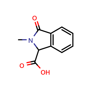 Chemical structure of 2-methyl-3-oxo-2,3-dihydro-1H-isoindole-1-carboxylic acid , CAS 1350468-65-3, AChemBlock S80838