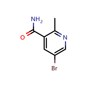 Chemical structure of 5-bromo-2-methylpyridine-3-carboxamide , CAS 1346541-61-4, AChemBlock S80857