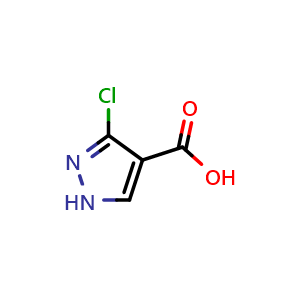 Chemical structure of 3-chloro-1H-pyrazole-4-carboxylic acid , CAS 134589-59-6, AChemBlock S80865