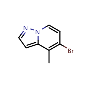 Chemical structure of 5-bromo-4-methylpyrazolo[1,5-a]pyridine , CAS 1345121-43-8, AChemBlock S80868