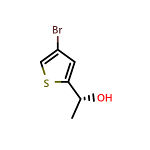 Chemical structure of (1r)-1-(4-bromothiophen-2-yl)ethan-1-ol , CAS 1344911-72-3, AChemBlock S80873
