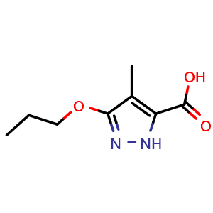 Chemical structure of 4-methyl-3-propoxy-1H-pyrazole-5-carboxylic acid , CAS 1344687-52-0, AChemBlock S80882