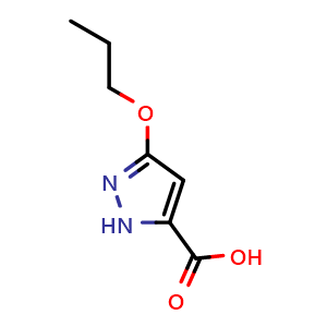 Chemical structure of 3-propoxy-1H-pyrazole-5-carboxylic acid , CAS 1344687-51-9, AChemBlock S80883