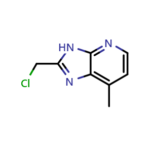 Chemical structure of 2-(chloromethyl)-7-methyl-3H-imidazo[4,5-b]pyridine , CAS 1344054-57-4, AChemBlock S80898