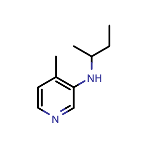 Chemical structure of N-(butan-2-yl)-4-methylpyridin-3-amine , CAS 1343906-49-9, AChemBlock S80900