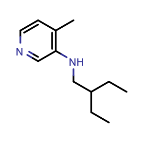Chemical structure of N-(2-Ethylbutyl)-4-methylpyridin-3-amine , CAS 1342446-40-5, AChemBlock S80921