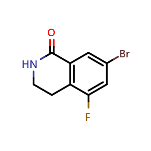 Chemical structure of 7-bromo-5-fluoro-1,2,3,4-tetrahydroisoquinolin-1-one , CAS 1341674-79-0, AChemBlock S80942