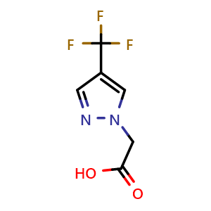 Chemical structure of 2-[4-(trifluoromethyl)-1H-pyrazol-1-yl]acetic acid , CAS 1341347-35-0, AChemBlock S80948