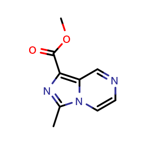 Chemical structure of methyl 3-methylimidazo[1,5-a]pyrazine-1-carboxylate , CAS 1341040-37-6, AChemBlock S80954