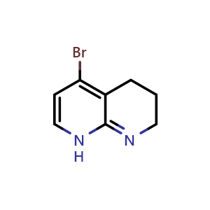 Chemical structure of 4-bromo-1,5,6,7-tetrahydro-1,8-naphthyridine , CAS 1341035-81-1, AChemBlock S80957
