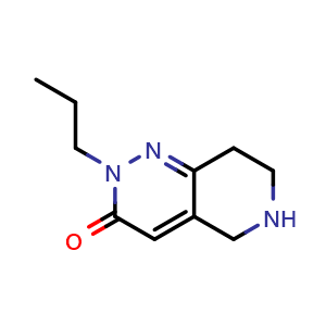 Chemical structure of 2-propyl-2H,3H,5H,6H,7H,8H-pyrido[4,3-c]pyridazin-3-one , CAS 1340321-35-8, AChemBlock S80960