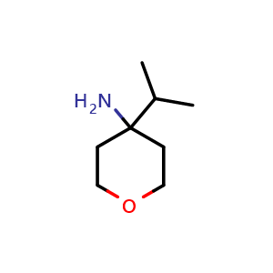 Chemical structure of 4-isopropyltetrahydro-2H-pyran-4-amine , CAS 1339196-29-0, AChemBlock S80981