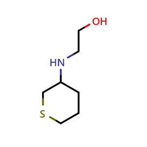 Chemical structure of 2-[(thian-3-yl)amino]ethan-1-ol , CAS 1338995-22-4, AChemBlock S80988