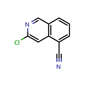 Chemical structure of 3-chloroisoquinoline-5-carbonitrile , CAS 1337879-92-1, AChemBlock S81006