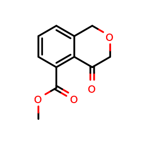 Chemical structure of methyl 4-oxo-3,4-dihydro-1H-2-benzopyran-5-carboxylate , CAS 1337841-67-4, AChemBlock S81007