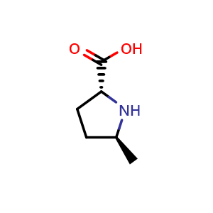 Chemical structure of (2R,5S)-5-methylpyrrolidine-2-carboxylic acid , CAS 1336298-22-6, AChemBlock S81022