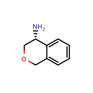 Chemical structure of (4R)-3,4-dihydro-1H-2-benzopyran-4-amine , CAS 1335979-67-3, AChemBlock S81028