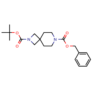 Chemical structure of 7-benzyl 2-tert-butyl 2,7-diazaspiro[3.5]nonane-2,7-dicarboxylate , CAS 1334784-95-0, AChemBlock S81036