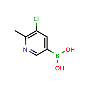 Chemical structure of (5-chloro-6-methyl-3-pyridyl)boronic acid , CAS 1334405-66-1, AChemBlock S81051