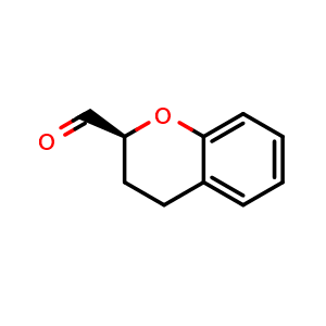 Chemical structure of (2S)-3,4-dihydro-2H-1-benzopyran-2-carbaldehyde , CAS 1325237-13-5, AChemBlock S81094