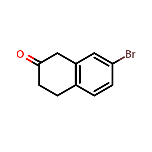 Chemical structure of 7-bromo-1,2,3,4-tetrahydronaphthalen-2-one , CAS 132095-54-6, AChemBlock S81102