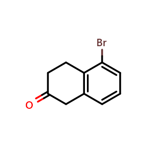 Chemical structure of 5-bromo-1,2,3,4-tetrahydronaphthalen-2-one , CAS 132095-53-5, AChemBlock S81103