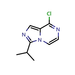 Chemical structure of 8-chloro-3-(propan-2-yl)imidazo[1,5-a]pyrazine , CAS 1320266-90-7, AChemBlock S81109