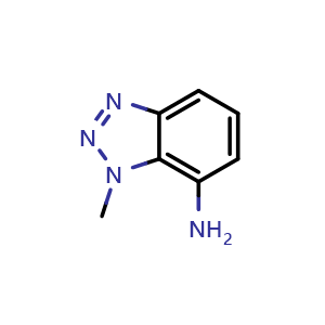 Chemical structure of 1-methyl-1H-1,2,3-benzotriazol-7-amine , CAS 13183-01-2, AChemBlock S81116