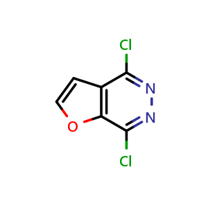 Chemical structure of 4,7-dichlorofuro[2,3-d]pyridazine , CAS 13177-70-3, AChemBlock S81117
