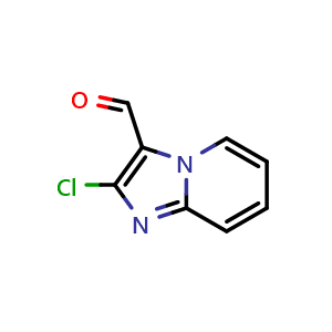 Chemical structure of 2-chloroimidazo[1,2-a]pyridine-3-carbaldehyde , CAS 131773-23-4, AChemBlock S81118