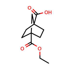 Chemical structure of 4-ethoxycarbonylnorbornane-1-carboxylic acid , CAS 1315362-24-3, AChemBlock S81142