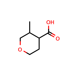 Chemical structure of 3-methyltetrahydropyran-4-carboxylic acid , CAS 1314972-74-1, AChemBlock S81150