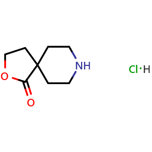 Chemical structure of 2-oxa-8-azaspiro[4.5]decan-1-one hydrochloride , CAS 1314965-08-6, AChemBlock S81151