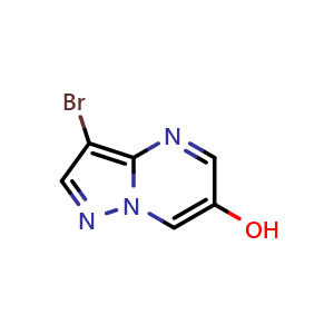 Chemical structure of 3-bromopyrazolo[1,5-a]pyrimidin-6-ol , CAS 1314893-97-4, AChemBlock S81157