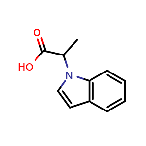 Chemical structure of 2-(1H-indol-1-yl)propanoic acid , CAS 131488-64-7, AChemBlock S81159