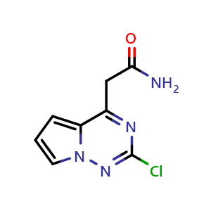 Chemical structure of 2-{2-chloropyrrolo[2,1-f][1,2,4]triazin-4-yl}acetamide , CAS 1312786-13-2, AChemBlock S81186