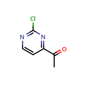 Chemical structure of 1-(2-chloropyrimidin-4-yl)ethanone , CAS 1312535-78-6, AChemBlock S81196