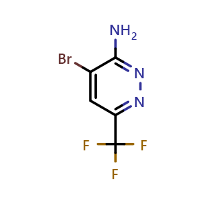 Chemical structure of 4-bromo-6-(trifluoromethyl)pyridazin-3-amine , CAS 1310918-29-6, AChemBlock S81211