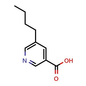 Chemical structure of 5-butylpyridine-3-carboxylic acid , CAS 1310361-42-2, AChemBlock S81224
