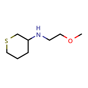 Chemical structure of N-(2-methoxyethyl)thian-3-amine , CAS 1310297-83-6, AChemBlock S81226