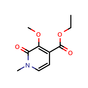 Chemical structure of ethyl 3-methoxy-1-methyl-2-oxo-pyridine-4-carboxylate , CAS 130879-43-5, AChemBlock S81240