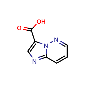 Chemical structure of imidazo[1,2-b]pyridazine-3-carboxylic acid , CAS 1308384-58-8, AChemBlock S81242