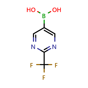 Chemical structure of [2-(trifluoromethyl)pyrimidin-5-yl]boronic acid , CAS 1308298-23-8, AChemBlock S81243