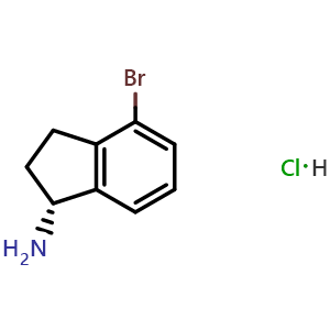 Chemical structure of (1R)-4-bromoindan-1-amine hydrochloride , CAS 1307231-02-2, AChemBlock S81248